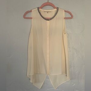 RACHEL Rachel Roy Cream Sleeveless Blouse (A19)